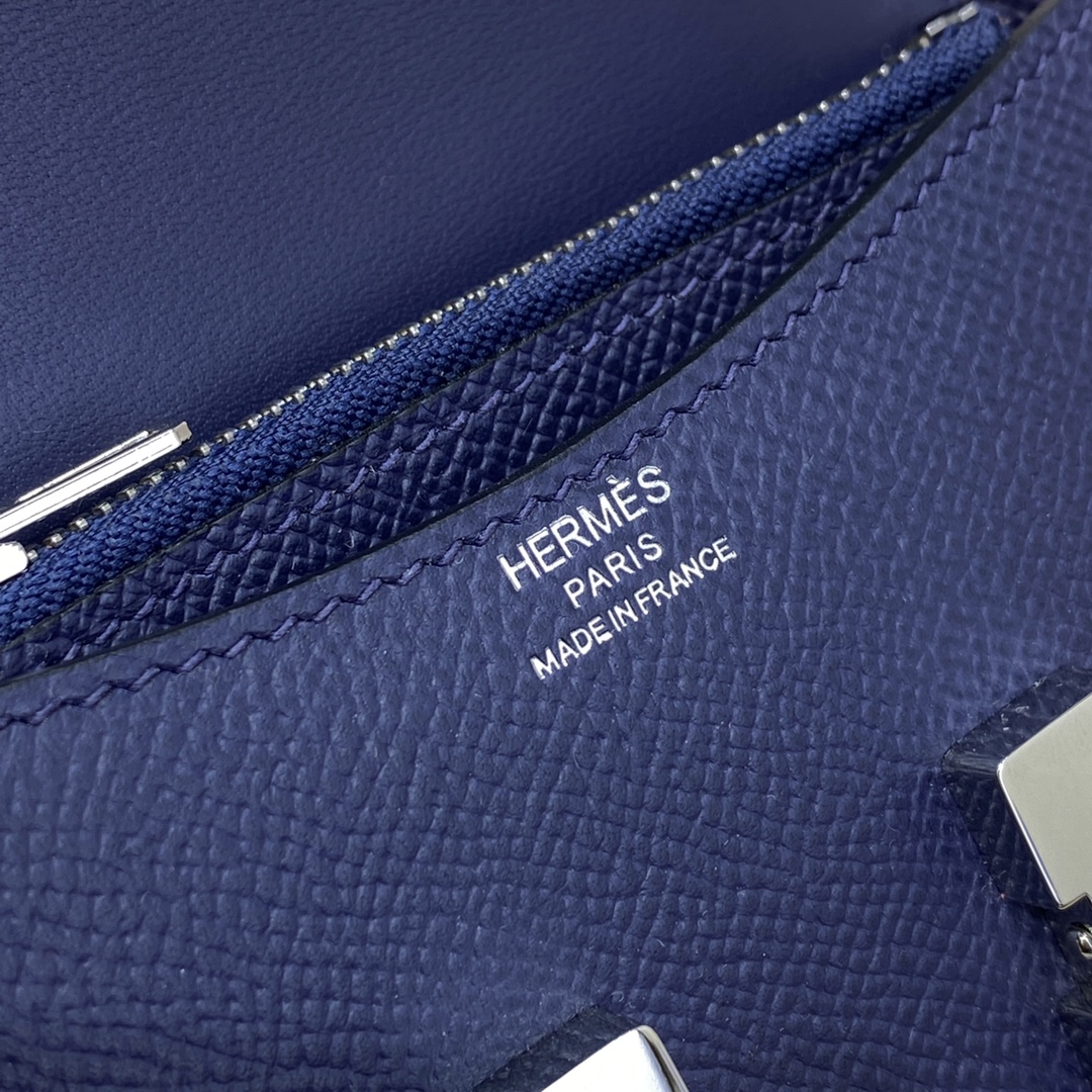 Hermes Constance Slim Wallet Belt Bag In Deep Blue Epsom Leather